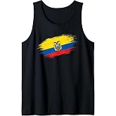 Ecuador Flag Distressed Grunge Graphic Tank Top