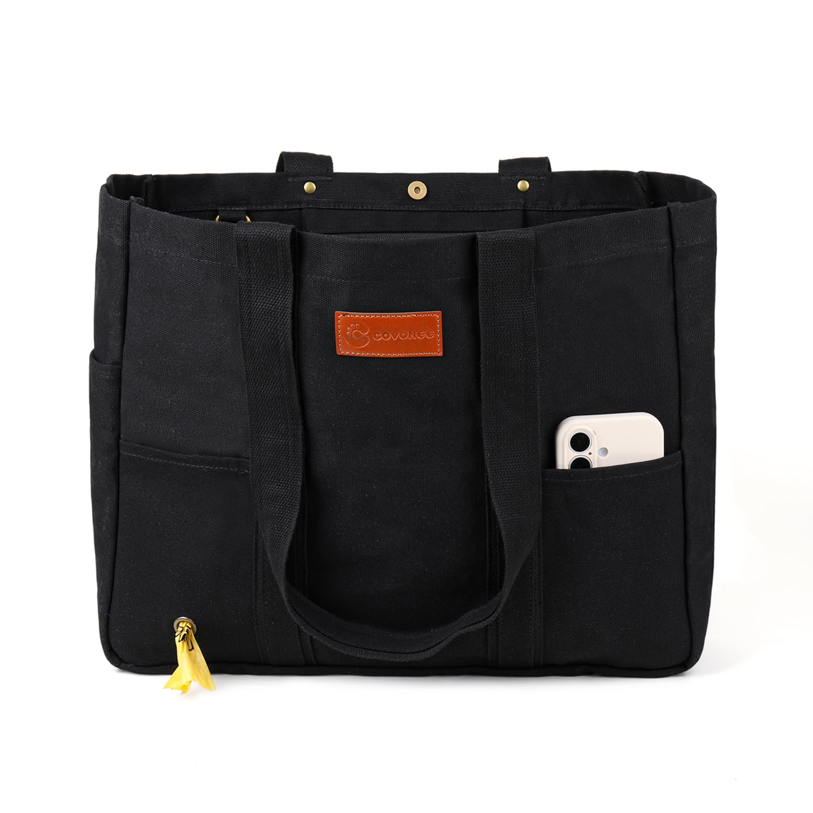 Photo 1 of COVONEE Canvas Travel Tote Bag for Women?Extra Large Utility Bag with Pockets and Laptop Sleeve for Work Nurse Travel Gym Market (Black)