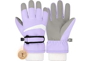 Beurlike Kids Winter Ski Gloves Waterproof Warm Fleece Snowboard Gloves for Boys Girls Ourdoor Sports Cold Weather