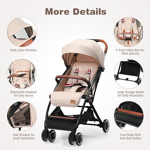 BABY JOY Lightweight Baby Stroller, Compact Toddler Travel