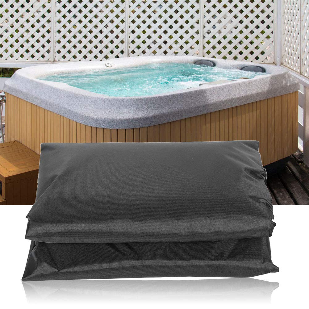 Square Hot Tub SPA Cover - Waterproof Thick 190T Polyester Taffeta Outdoor Bathtub Protector - Weather Resistant Pool Cap 231x231x30cm