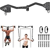 Kipika Wall Mounted Pull Up Bar - Heavy Duty 500 LB Capacity Doorway Chin Up Bar for Home Gym, Sturdy Steel Construction with Resistance Band Hooks | Hanging Exercise Bar for Full Body Workout