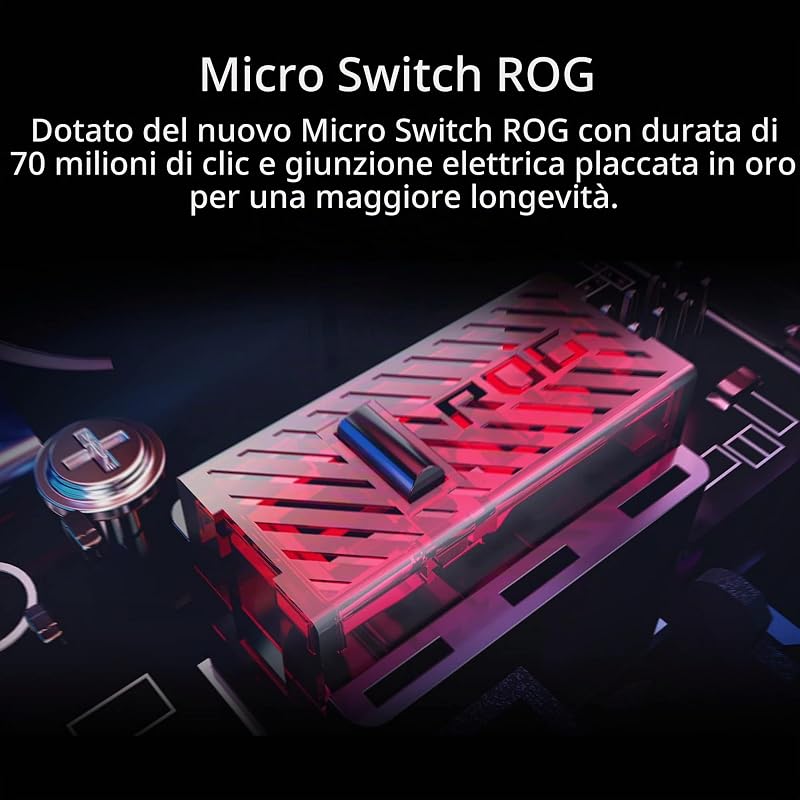 ROG Gladius III Mouse Gaming Cablato Nero, 6 Pulsanti Programmabili