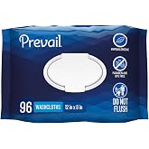 Prevail Soft Adult Washcloths, x, 12 x 8 in, 96 ct | Unisex Adult Incontinence Wipes, Disposable Adult Wipes for Men &amp; Women