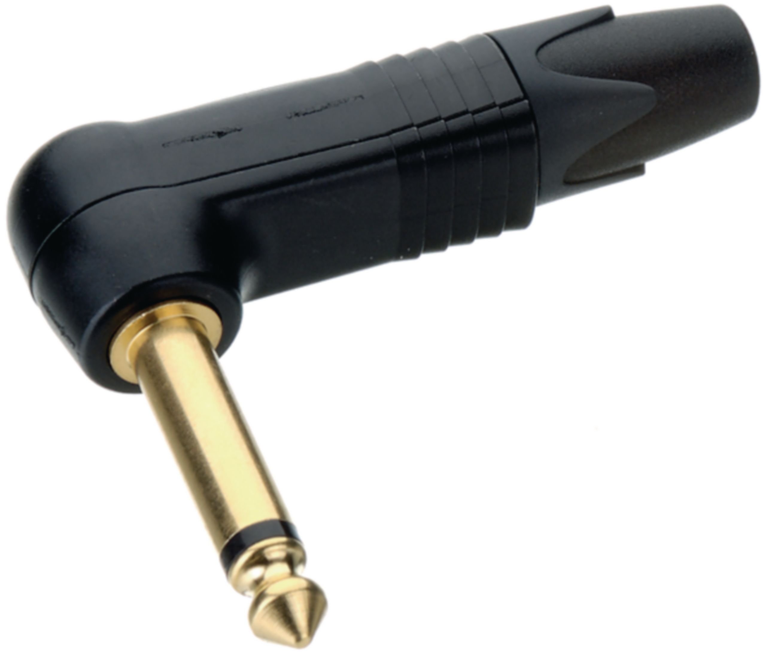 Neutrik 6.35mm Mono Metal Right Jack Angled Jack Plug with Black Body & Gold Contacts, NP2RX-B
