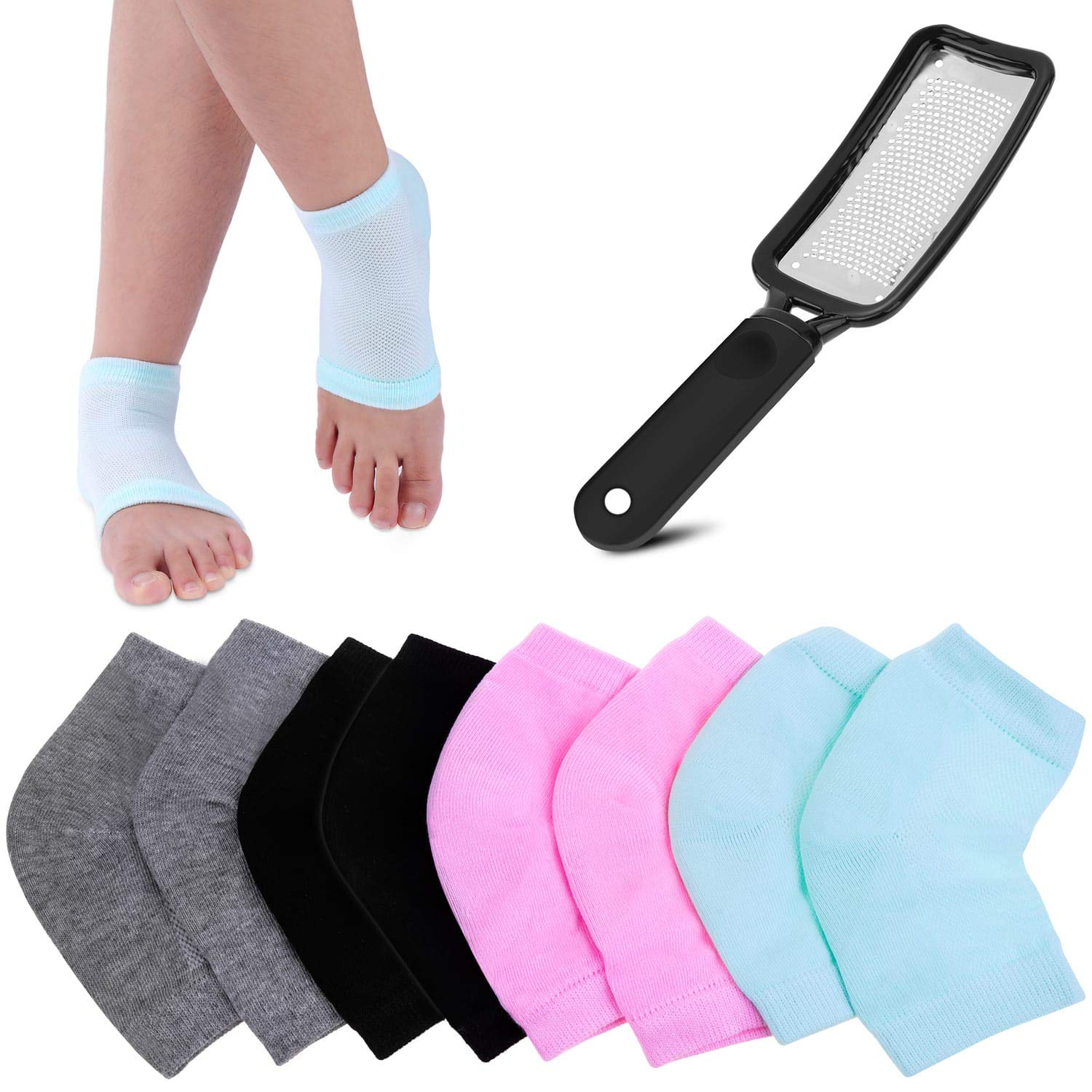Selizo 4 Pairs Moisturizing Socks Spa Gel Socks Toeless