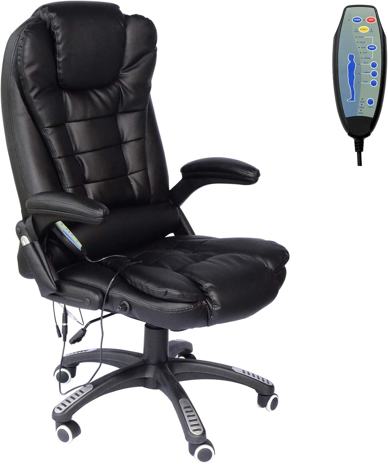 Deluxe Reclining Faux Leather Office Computer Chair 6Point