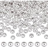PH PandaHall 300PCS 3mm Spacer Beads Smooth Round Beads Jewelry Silver Beads Small Brass Spacers Beads Loose Beads Metal Ball Beads Bead Spacers for DIY Layered Necklace Bracelet Jewelry Making