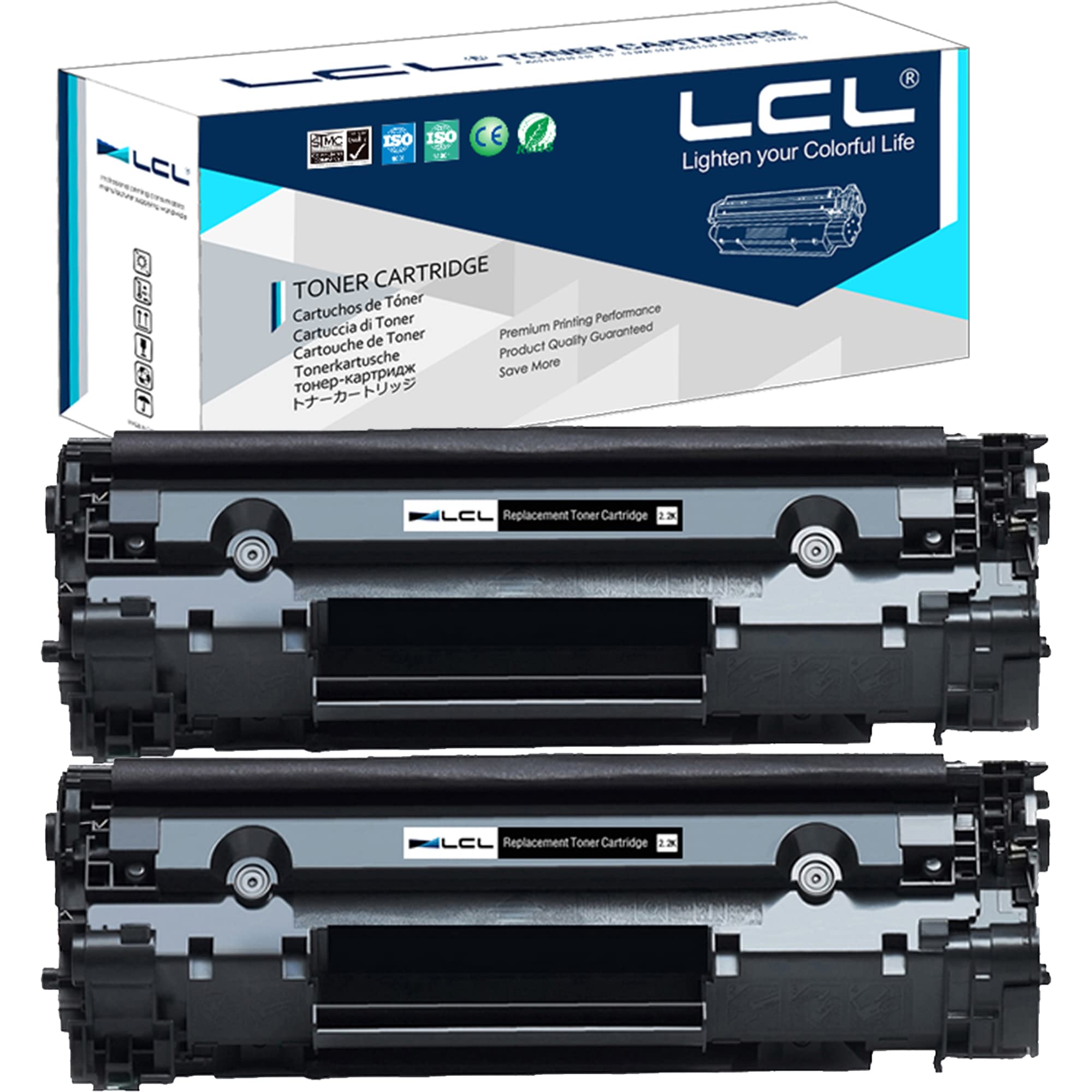 LCL Compatible Toner Cartridge 83A 83X CF283A 283X CF283AD CF283X (2 Black) Replacement for HP LaserJet M126A M126nw M128fn M128fp M128fw M201dw M201n MFP M225dn M225rdn MFP M225dw