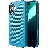 ZAGG Luxe Snap Case for iPhone 16 Plus - MagSafe Wireless Charging, 10ft Drop Protection, Eco-Friendly, Graphene Reinforced, Ripple Design, River Blue