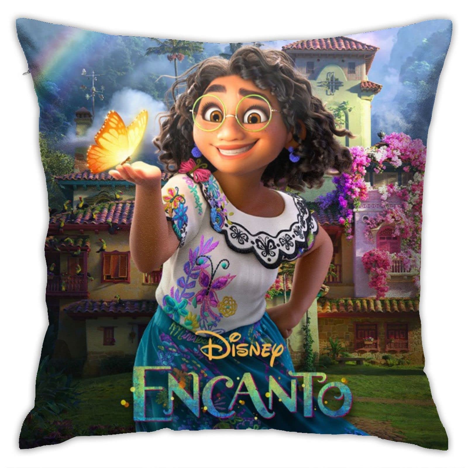 Cartoon Home Anime Bedroom Cushion Pillow Covers Sofa Couch Encanto Decorative Square Throw Pillow Case 18x18 In