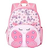 KK CRAFTS Preschool Backpack Toddler Neoprene Animal Schoolbag Lunch backpack for Kids Boys Girls(Pink Butterfly)