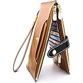 ANDOILT Wallets for Women Genuine Leather Wallet RFID Blocking Bifold Multi Card Case Purse with Zipper Pocket Handbag