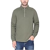 BC Clothing Men’s Bonded Fleece Lined Body Lined Quarter Zip Pullover Top