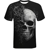American Flag Skulll 3D Print T Shirts Funny Graphic Casual Summer Short Sleeve Novelty T-Shirt for Men Women