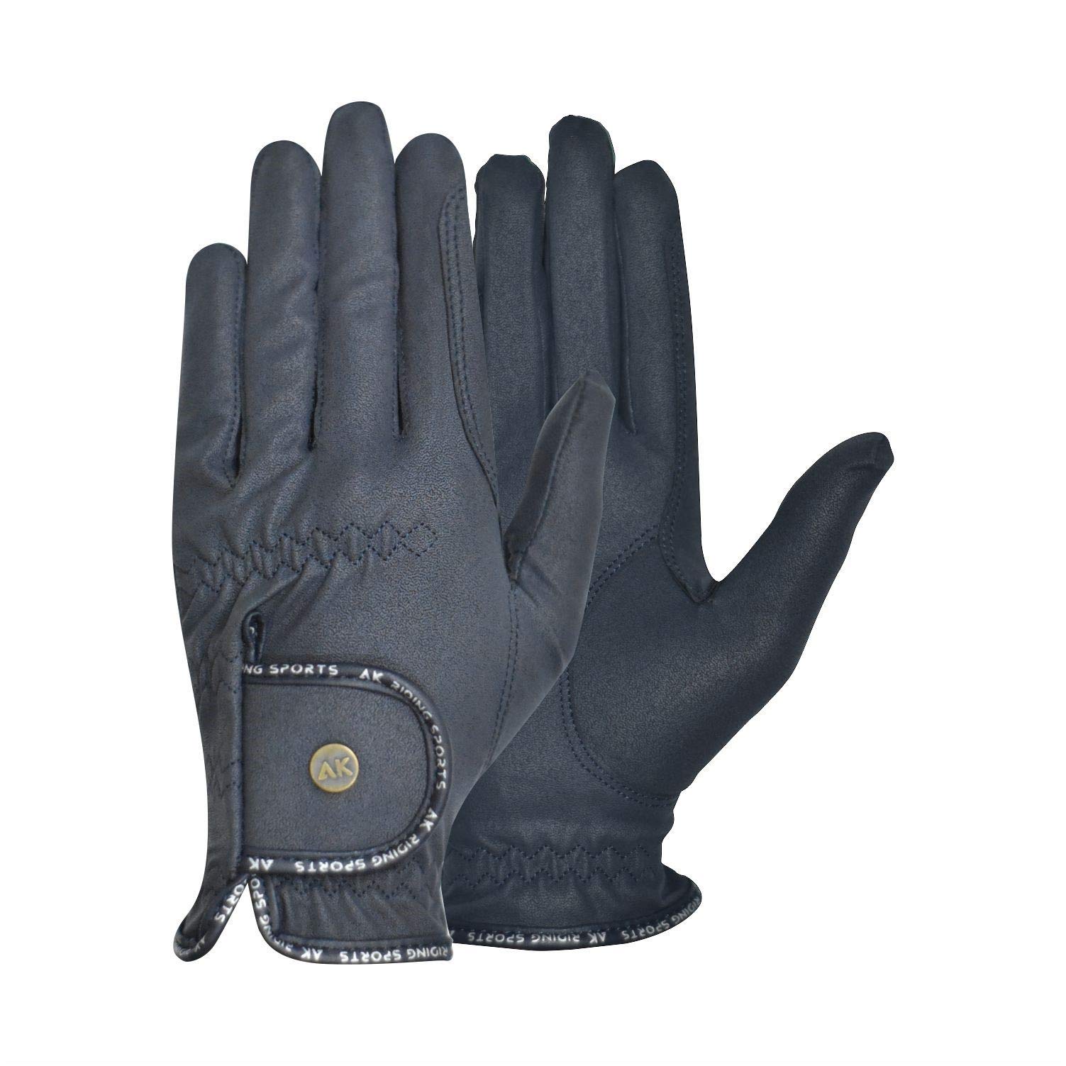 AK Light Grip Horse Riding Gloves For Competition & For Dressage (Navy, XL) — image 1