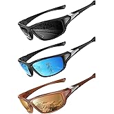 QALLY Polarized Sunglasses Men Sports Sunglasses for Men UV400 Sunglasses for Driving Golf Cycling Fishing Running