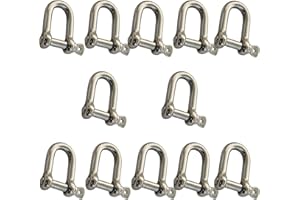 304 Stainless Steel Shackle, Heavy Duty Anchor Shackle, Stainless Steel D Ring Shackles for Connection Rope and Chain
