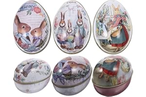 VALICLUD 6pcs Easter Egg Candy Box Mini Bunnies Mini Decor Easter Egg Decor Candy Jar Jar Child Tinplate