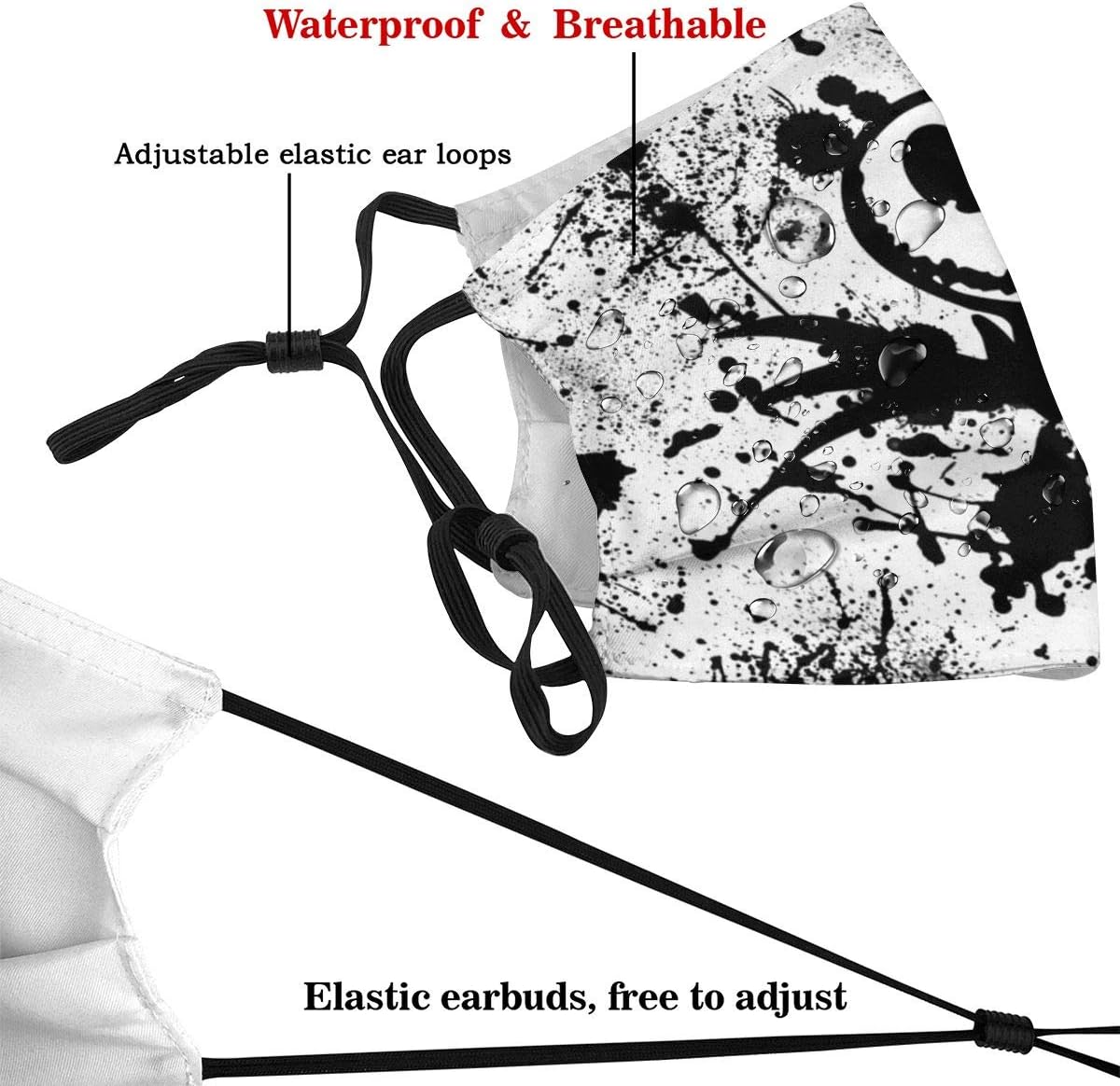 Narustop Fan Mart Windproof Breathable Mouth Guard Activated Carbon Filters, Jack Skellington Theme Painting Art Anti Dust Filters Protection Cover for Jogging Hunting - Adjustable Ear Loops : Sports & Outdoors