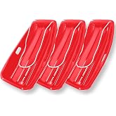 Slippery Racer Downhill Sprinter Flexible Kids Toddler Plastic Cold-Resistant Toboggan Snow Sled with Pull Rope and Handles -35 Inch