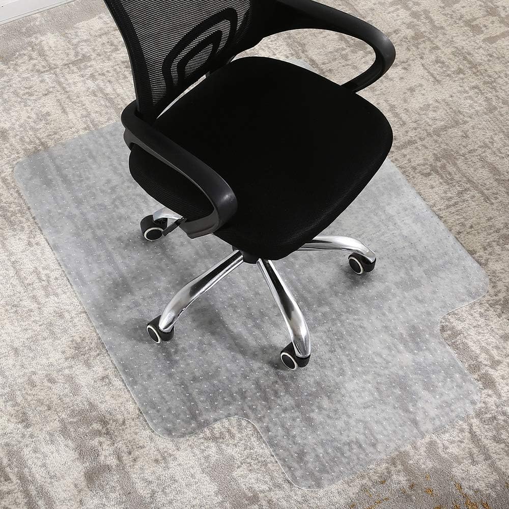 FAIRYLAND PVC Office Chair Mat for Carpet,Protects Floors,with Lip,Heavy Duty,Easy to Be Expanded,Floor Mats for Computer Desk,36 x 48 inch