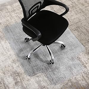 FAIRYLAND PVC Office Chair Mat for Carpet,Protects Floors,with Lip,Heavy Duty,Easy to Be Expanded,Floor Mats for Computer Desk,36 x 48 inch
