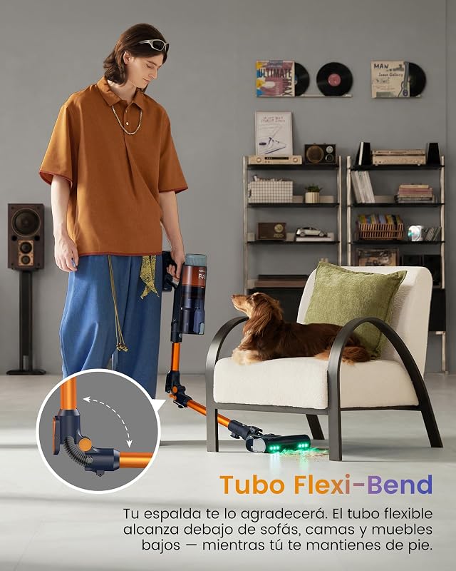 FV5 Aspiradora sin Cable 70kPa/80Min, Base de Carga, Tubo Plegable