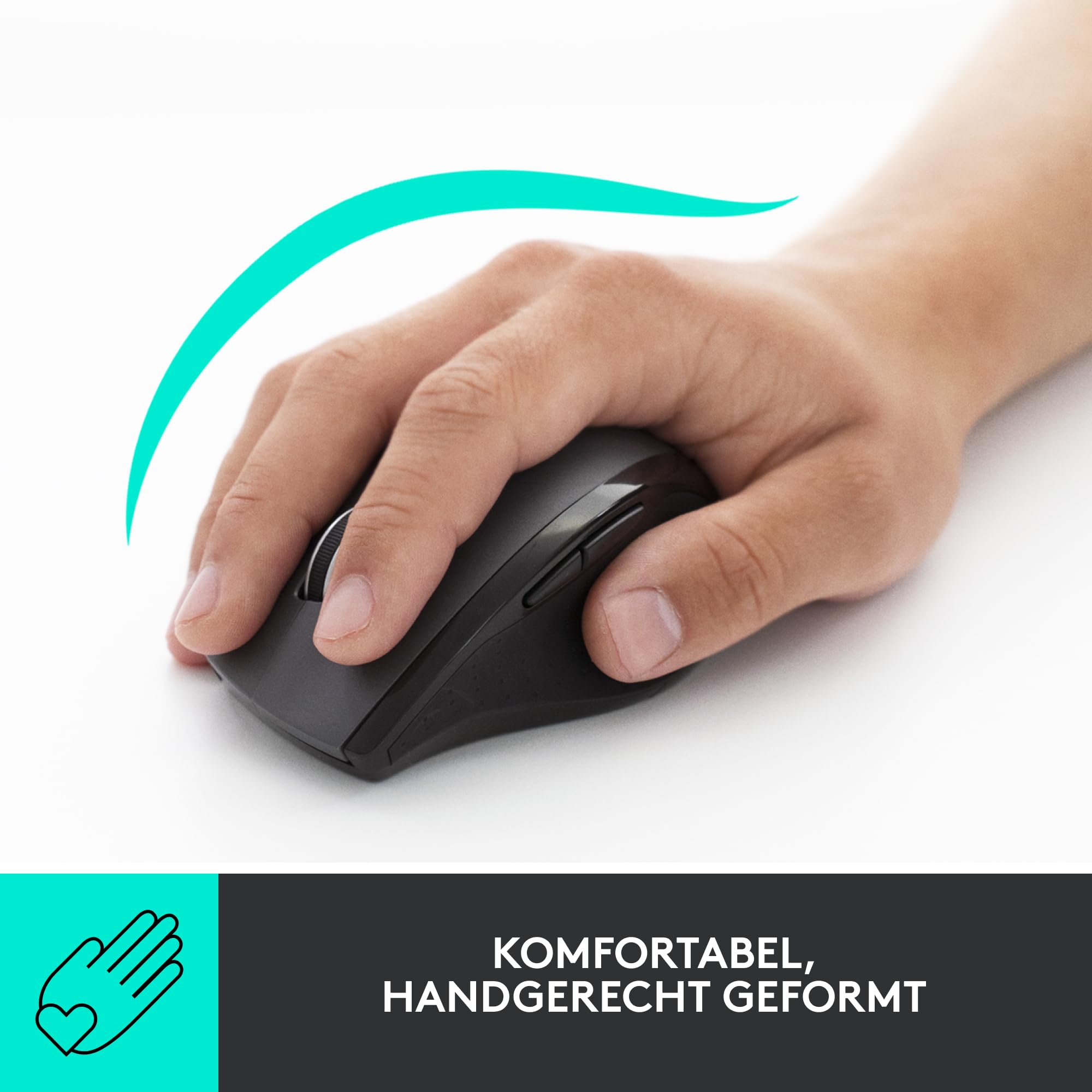 Logitech M705 Marathon Kabellose Maus, 2,4 GHz mit USB-Unifying-Empfänger, 1000 DPI, 5 programmierbare Tasten, 3-Jahres-Batterie, Kompatibel mit PC, Mac, Laptop und Chromebook - Grau 2