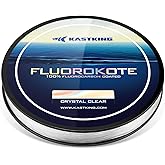 KastKing Fluorokote 100% Fluorocarbon Coated Fishing Line, Fluorocarbon Leader, Extreme Clarity,Fast Sinking,Shock Resistant,