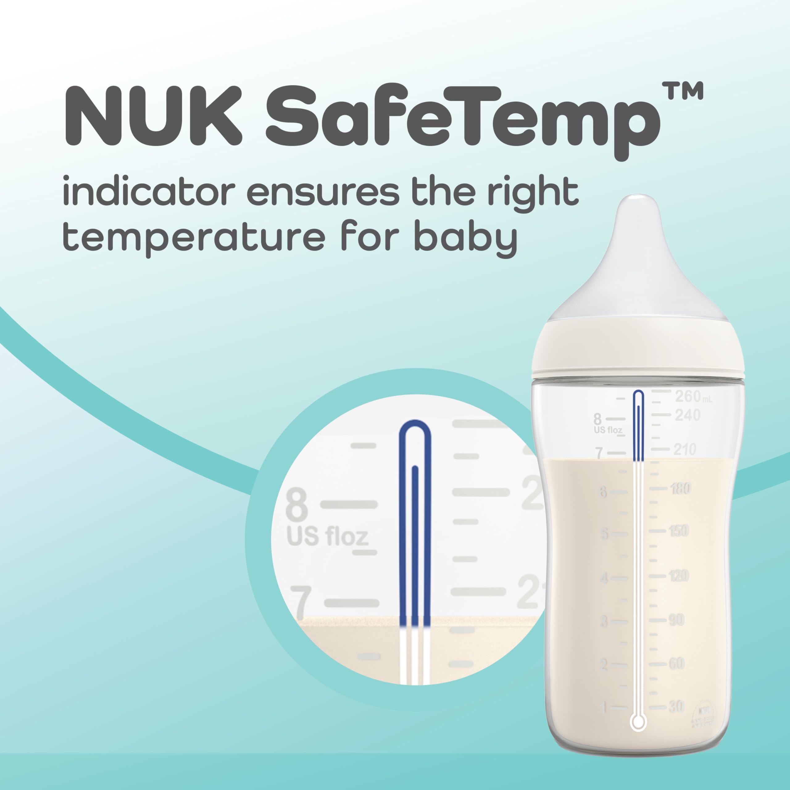NUK Perfect Match Medium Flow Soft Silicone Nipple with Anti-Colic Vent, 2 Pack, BPA-Free