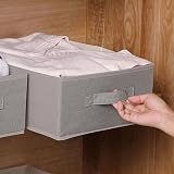 OVAKIA Foldable Fabric Storage Boxes Set of 4 Grey Organiser System view 9