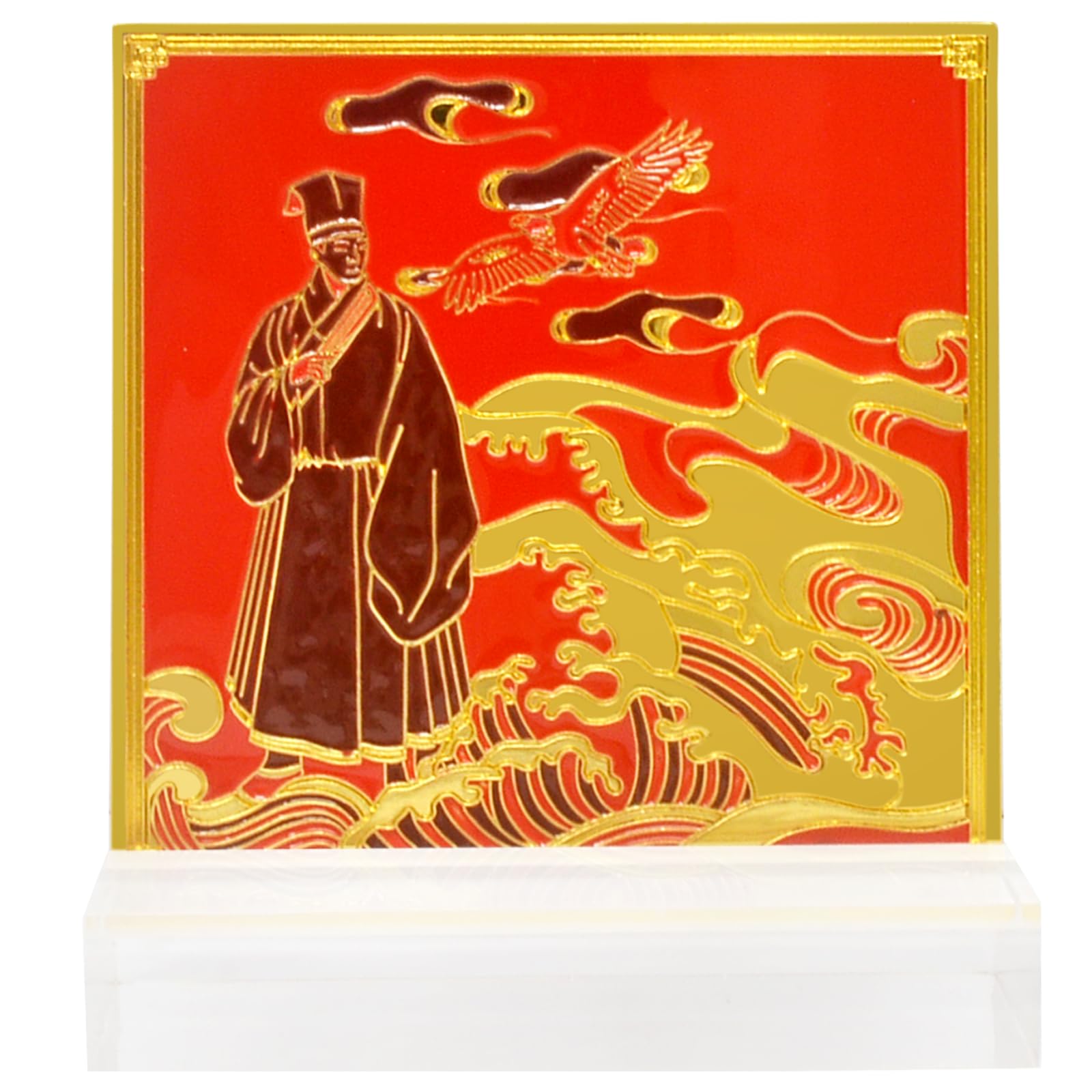 Feng Shui Scholar with Eagle Plaque Home Office Decor Wealth Porsperity Success Statue New Year W5481