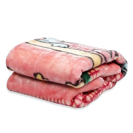homescape Newborn Babys Velvet Double Layer Blanket(Magenta, 90x110 cm)