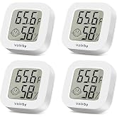 Vaikby Indoor Thermometer 4Pack, Humidity Gauge Meter Digital Hygrometer Room Thermometer for Home, Hight Accurate Temperature and Humidity Monitor for Greenhouse, Reptile, Humidors, Cellar, Office