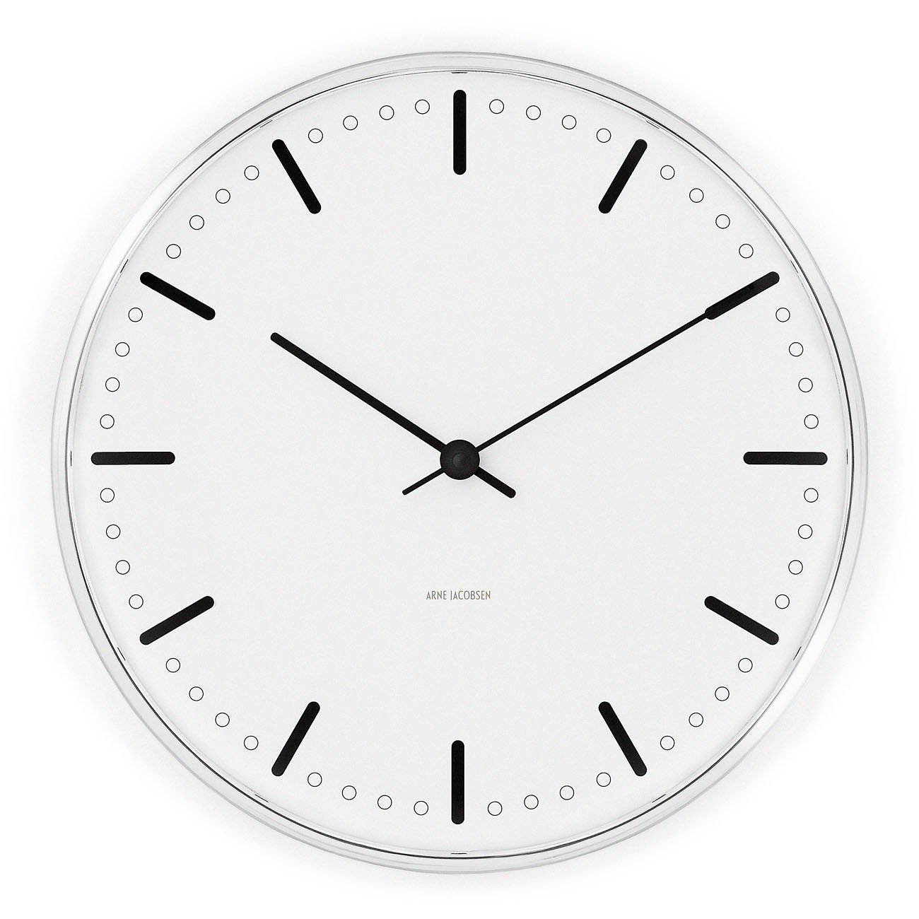 Arne Jacobsen Wall Clock Diameter 16.5 cm City Hall Danish Design Aluminium White
