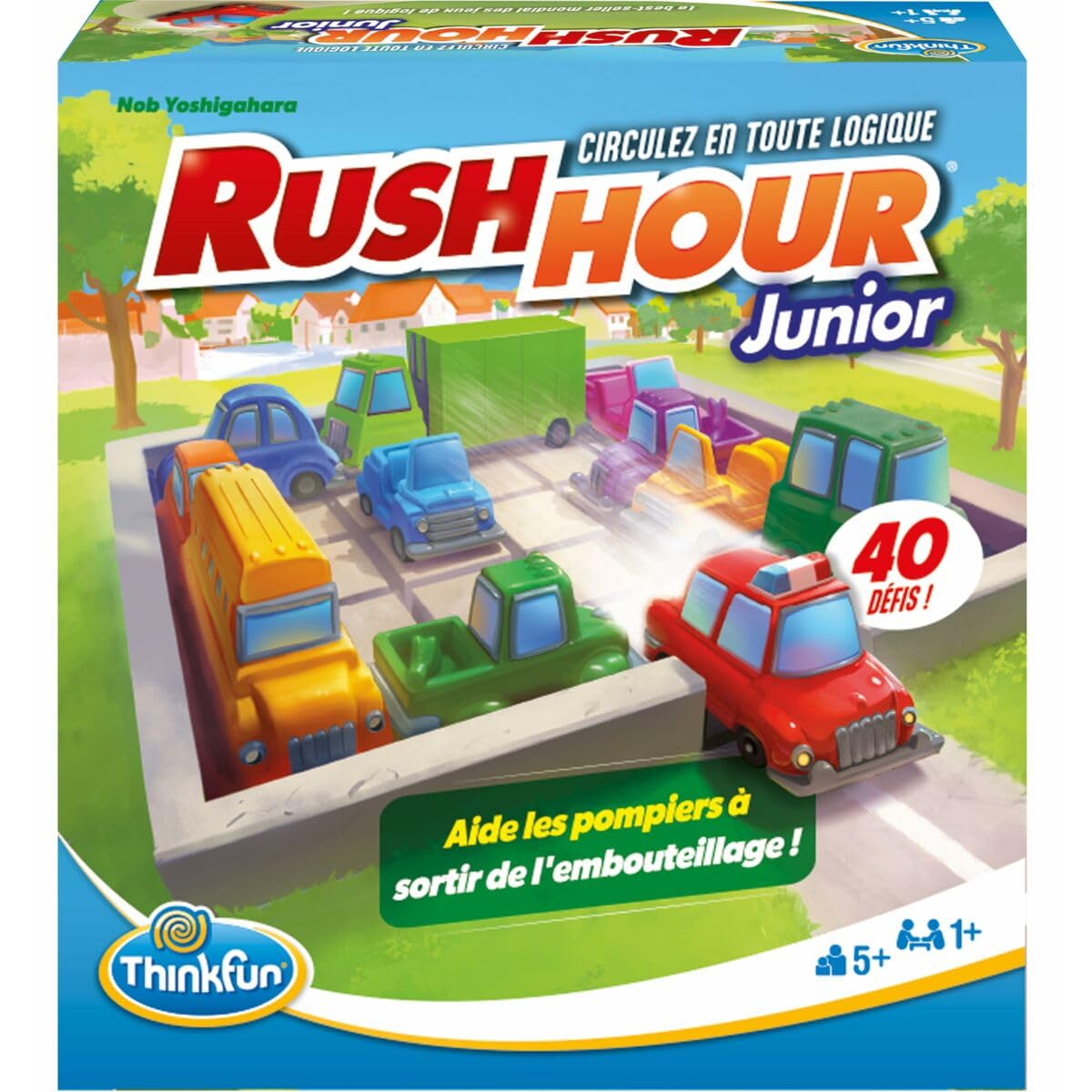 ThinkFun - Rush Hour Junior - Logic Game - Puzzle - Bottling - 40 Challenges 4 Levels - 1 Player or More from 5 Years - Ravensburger - 76604 - Mixed - French Version