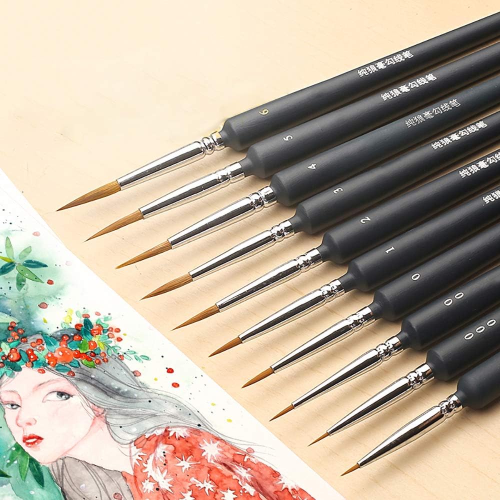 Amazon Com Hook Line Pen Watercolor Soft Hair Oil Painting Extra Fine Weasel Hair Hand Painted Brush Gouache Acrylic Painting Stroke