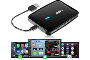 MYATOTO Magic AI Box Wireless CarPlay & Android Auto Adapter, 3-in-1 Car Video Box for OEM Wired CP/AA, Dual WiFi & Bluetooth IoT Hub, Supports for Netflix/YouTube/TikTok/TF Card, DriveChat AI Voice