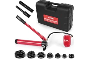 DIKTALK Hydraulic Knockout Punch Set (1/2" to 2") - Electrical Conduit & Metal Sheet Hole Cutter Kit, 8 Ton, Alloy Steel