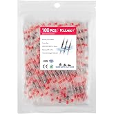 Kuject 100PCS Solder Seal Wire Connectors AWG 22-18, Red Solder Seal Heat Shrink Butt Connectors Terminals Solders Sleeve Waterproof Wire Splice Connector for Marine Automotive Boat Wire Joint