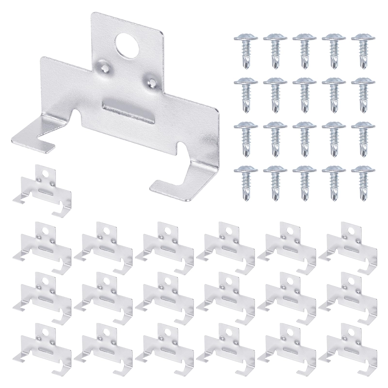 PATIKIL 20 Pcs Recessed Light Clips Downlight Housing C Clips, 304 Stainless Steel Can Light Clip with Fixture Screws for 5 to 6 Inch Retrofit Cans Down Light Recessed Lighting