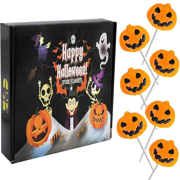 FRUIDLES HALLOWEEN PUMPKIN LOLLIPOP SUCKERS CANDY, SPOOKY, GOODY...