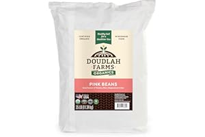 Organic Pink Beans 25 lb - Non-GMO, USDA Organic, Tested Clean Certified, Vegan - Rich in Fiber & Protein for Soups, Burritos, Salads & Chili, Grown in the USA, Farmed On Regenerative Soil From Doudlah Farms