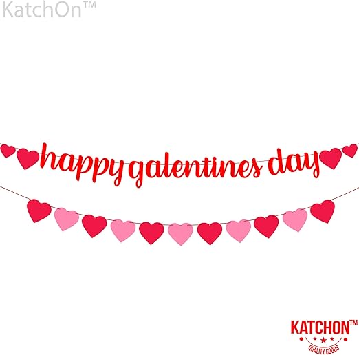 Amazon Com Katchon Glitter Happy Galentines Day Banner