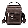 Hjkiopc Zipper Buckle Leather Messenger Bag Crossbody Shoulder Bag Vintage Handle Bags