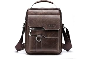 Hjkiopc Zipper Buckle Leather Messenger Bag Crossbody Shoulder Bag Vintage Handle Bags