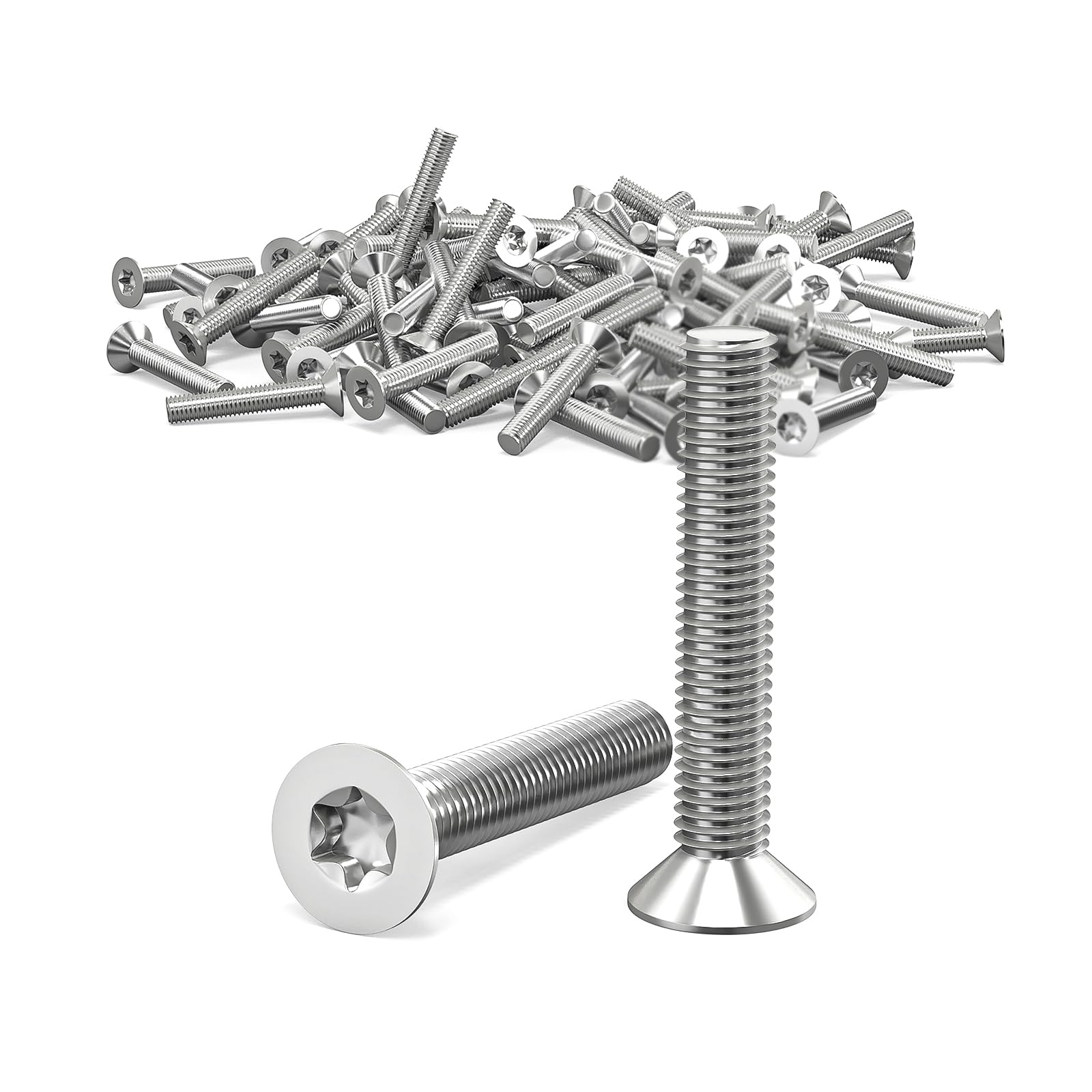 ORTAVA Countersunk Screws M3 x 16 mm, M3 Countersunk Screws Torx 304 Stainless Steel, Countersunk Head Screws with Hexalobular Socket/Torx (ISR/TX) According to ISO 14581 / DIN 965, for Machines,