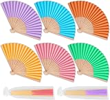 Didilor Folding Fans 6Pcs Handheld Bamboo Paper Fan Set for Wedding Party Home view 1