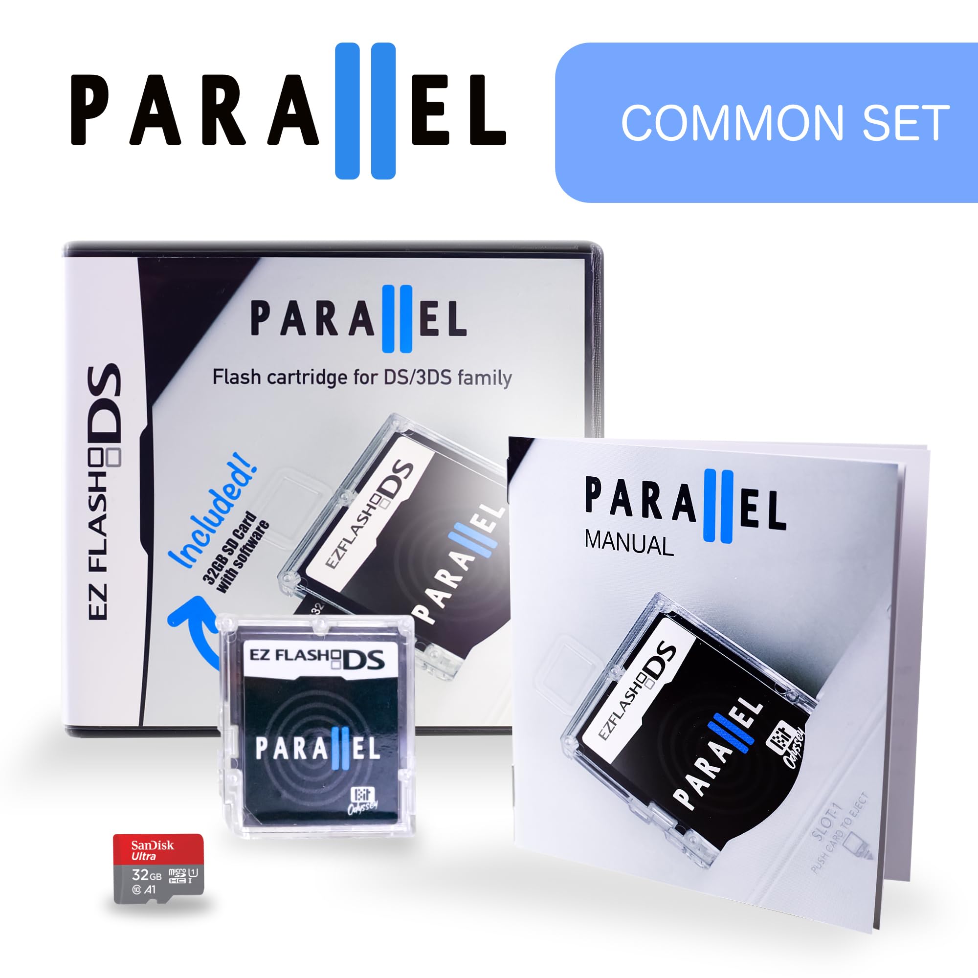 Bit Odyssey EZ Flash Parallel Flash Cartridge for DS 3DS Family + 32 Gb SD Card. Compatiotor to R4.